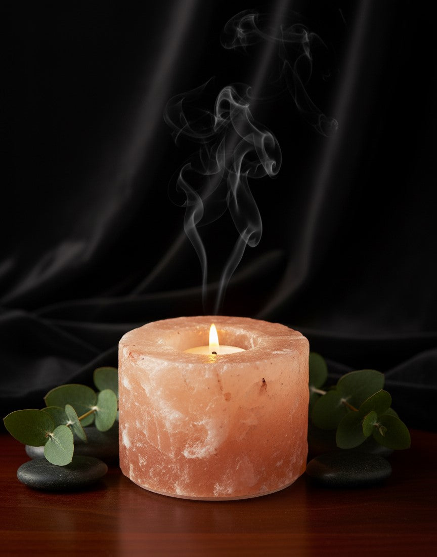 Natural Salt Candle Holder
