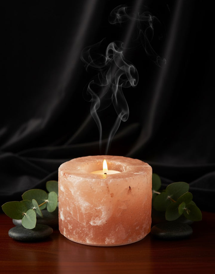 Natural Salt Candle Holder